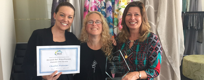 Charles Parsons Interiors received award for excellence in customer service